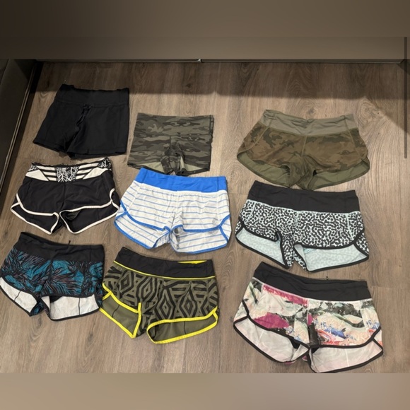 Nine pair pairs of Lululemon shorts.  Used good condition size 6. - Picture 3 of 3